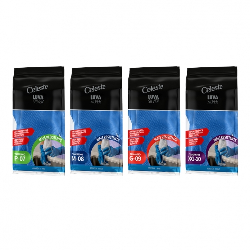 Luva de látex azul