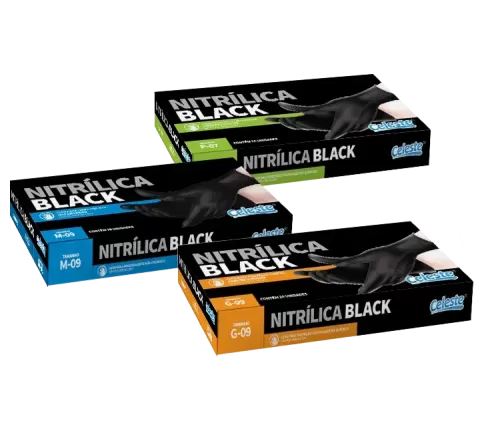 Luva nitrílica black